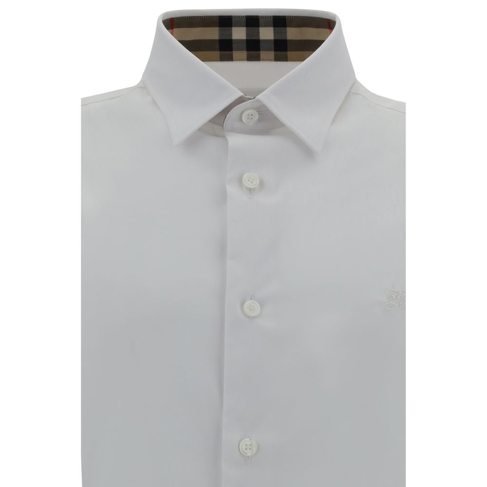 White Elastane Dress Shirt