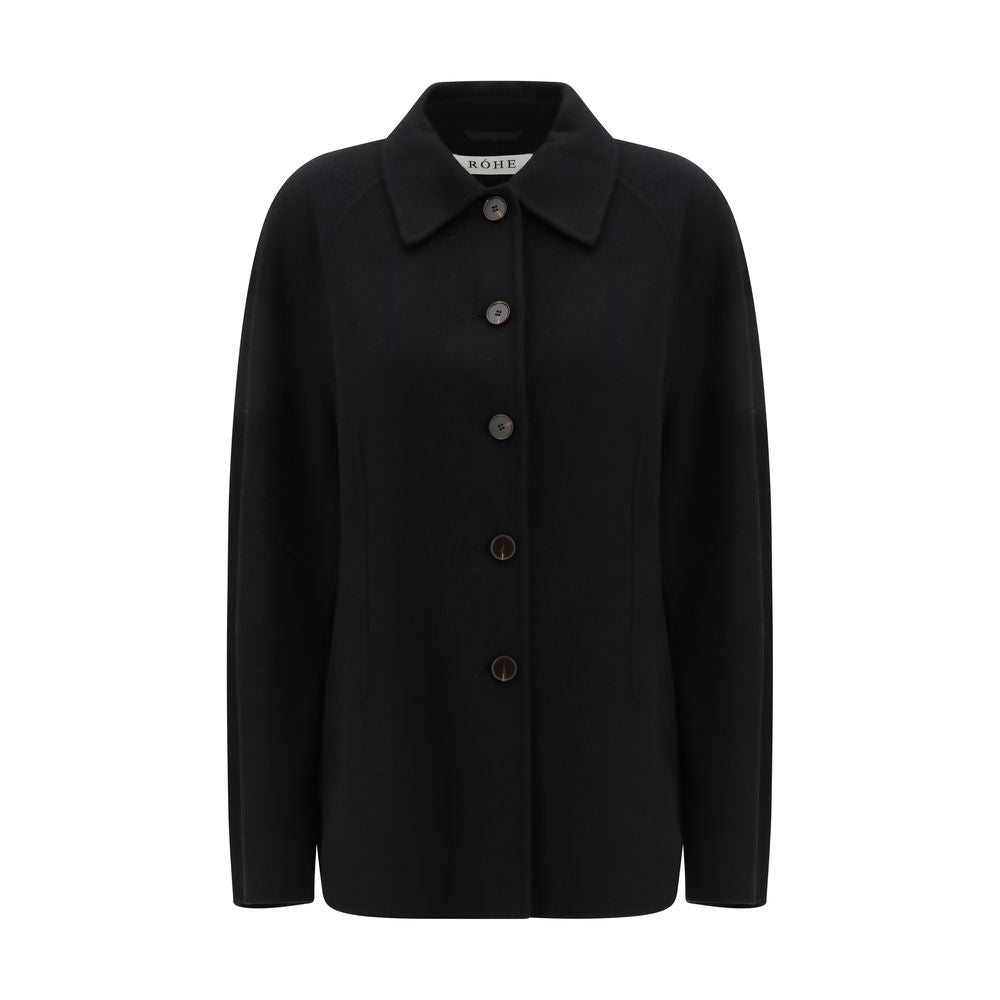 Róhe – Manteau sculptural en laine noire