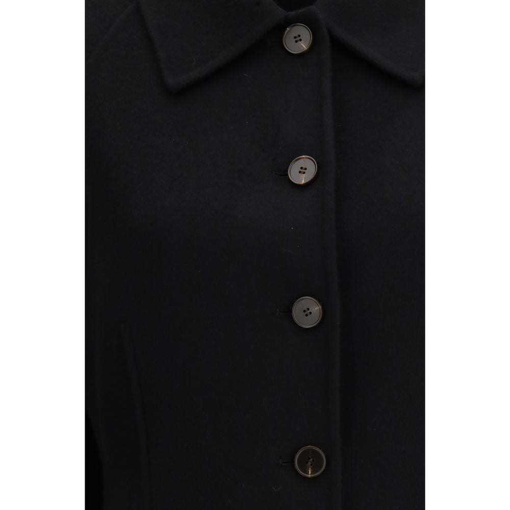 Róhe – Manteau sculptural en laine noire