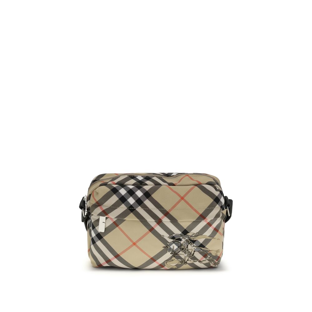 Burberry — Petite sacoche Check en toile beige