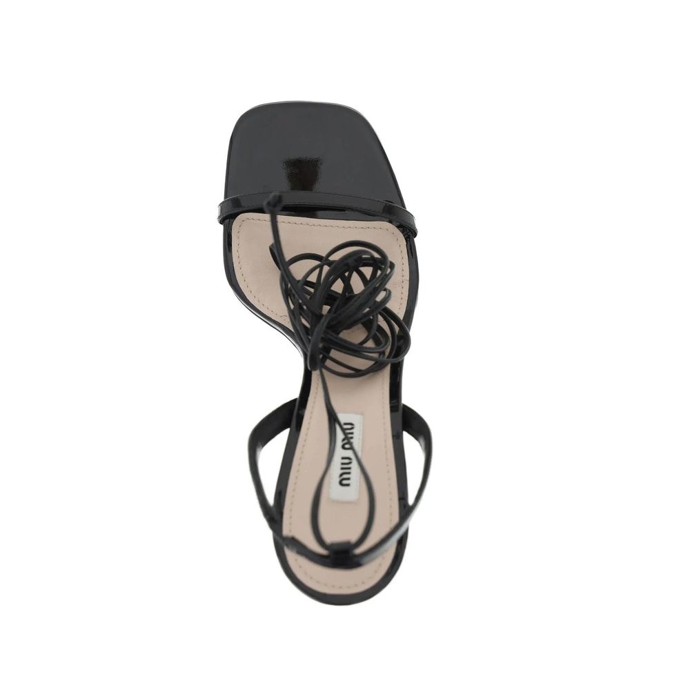 Miu Miu – Sandales à talon en cuir de veau