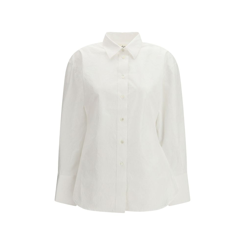 Róhe — Chemise en popeline de coton blanche à silhouette structurée