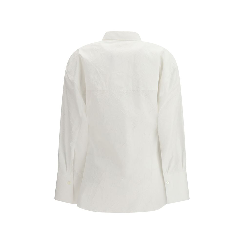 Róhe — Chemise en popeline de coton blanche à silhouette structurée