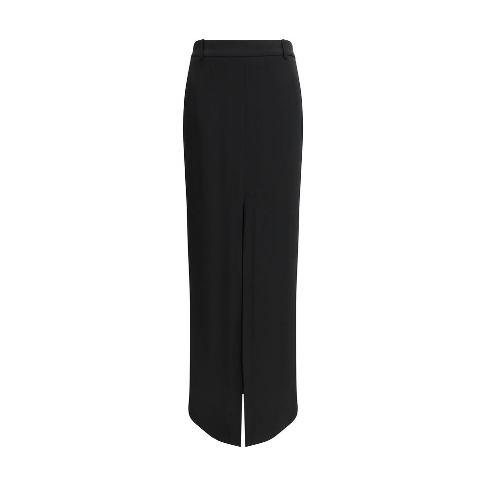 Black Acetate Long Skirt