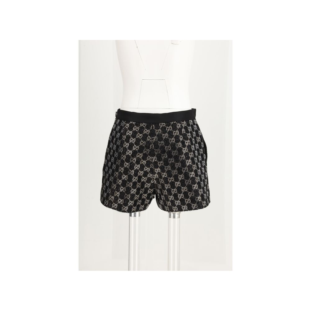 Black Viscose Shorts