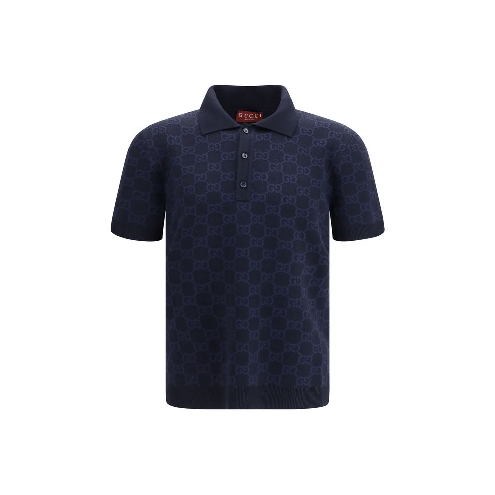 Blue Silk Polo Shirt