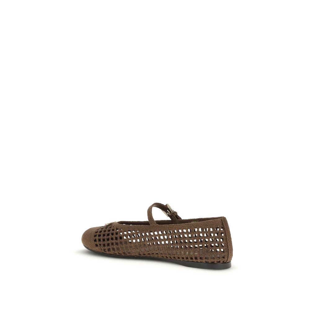 Prada – Ballerines en crochet avec logo triangle