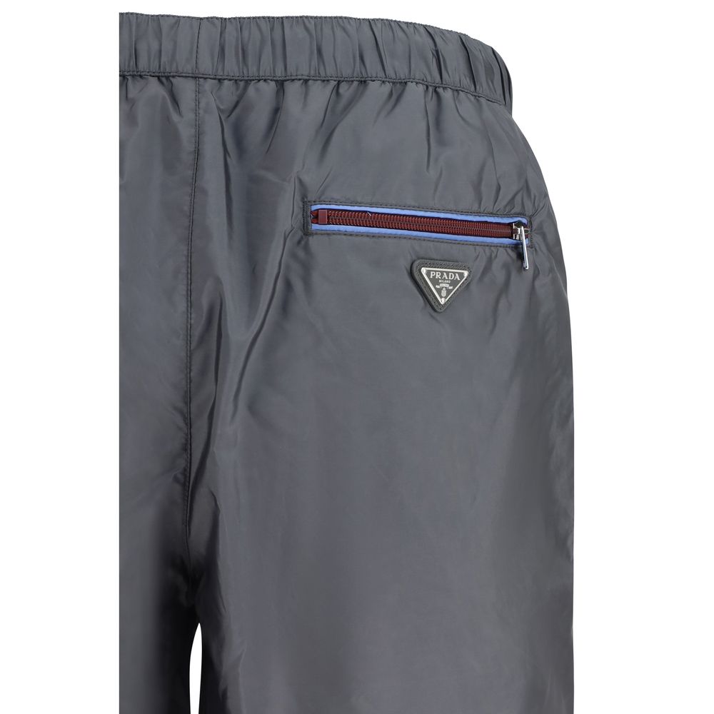 Gray Recycled Polyamide Short And Mini Shorts