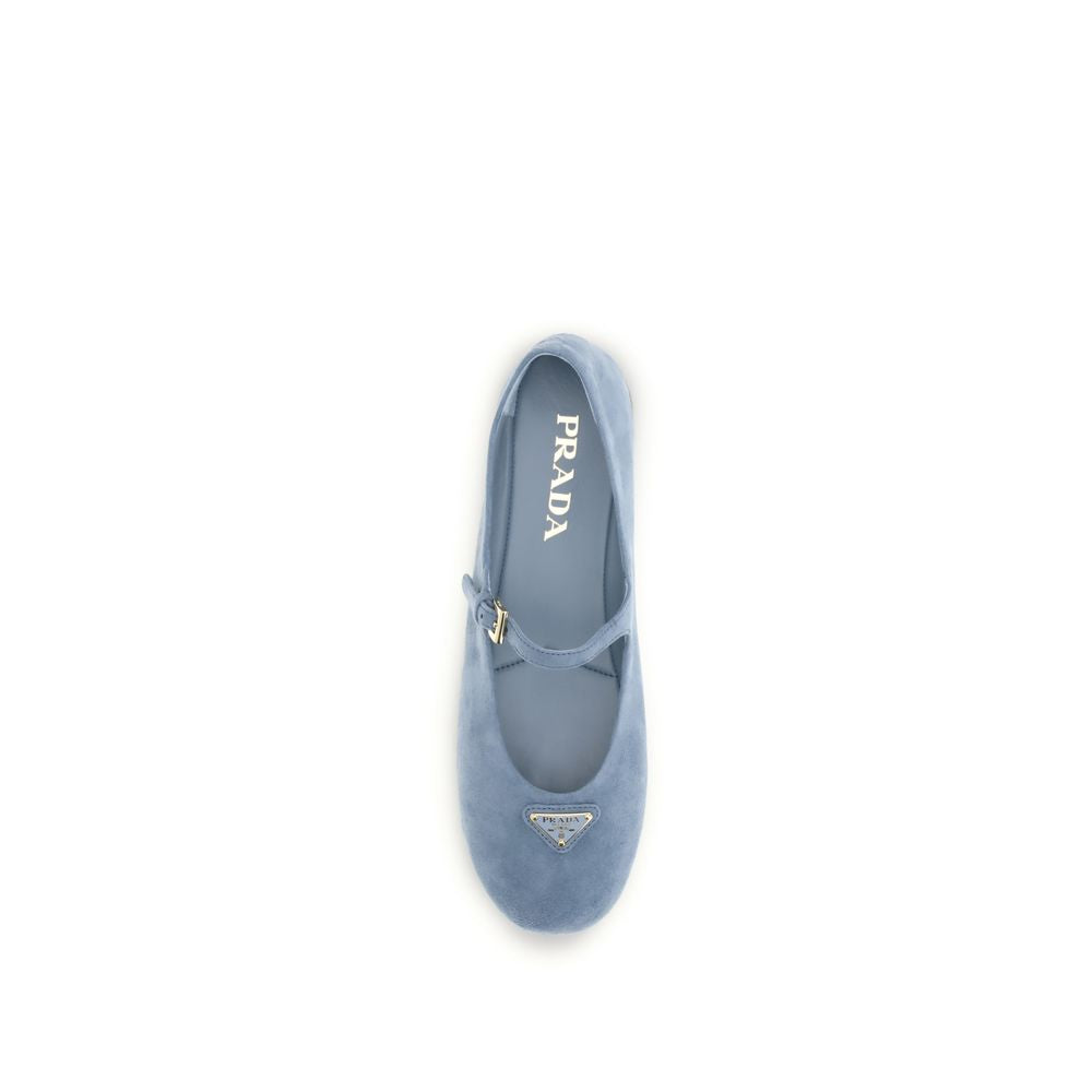 Blue Goatskin Ballet Flats