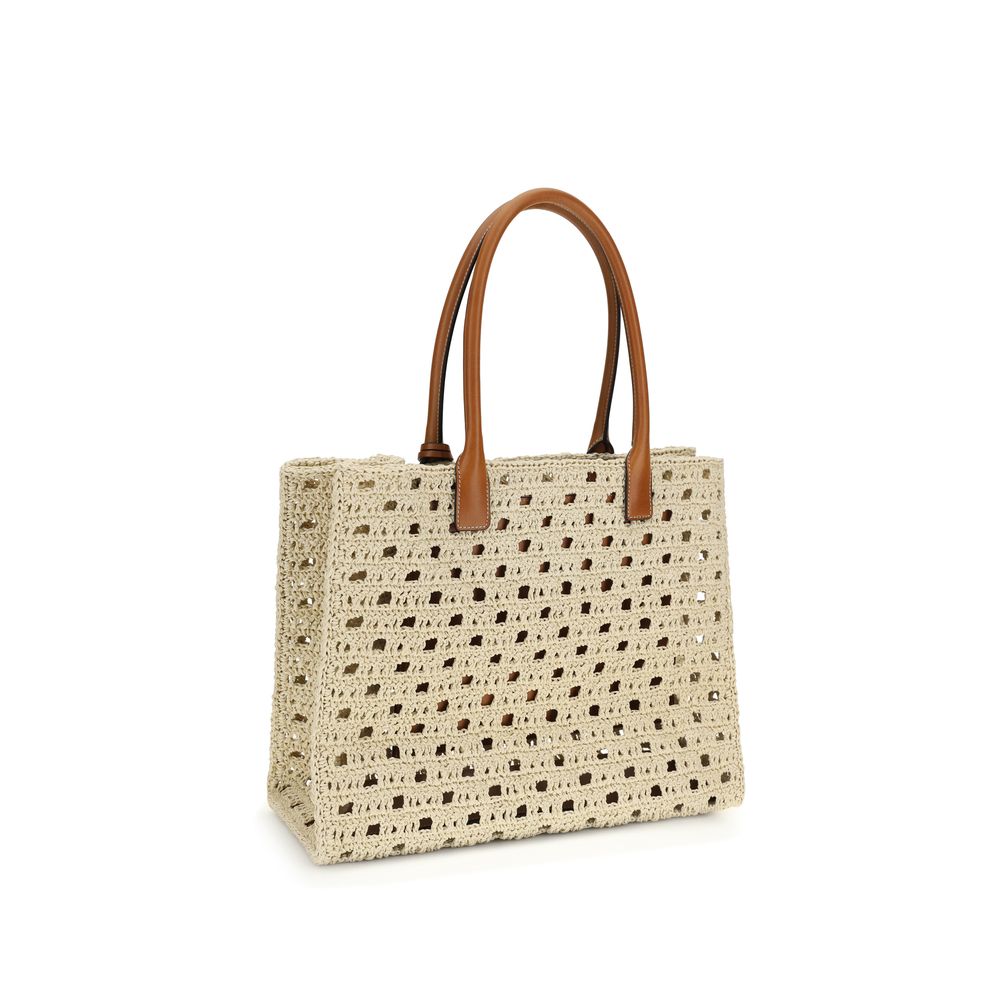 Versace — Tote bag beige en coton