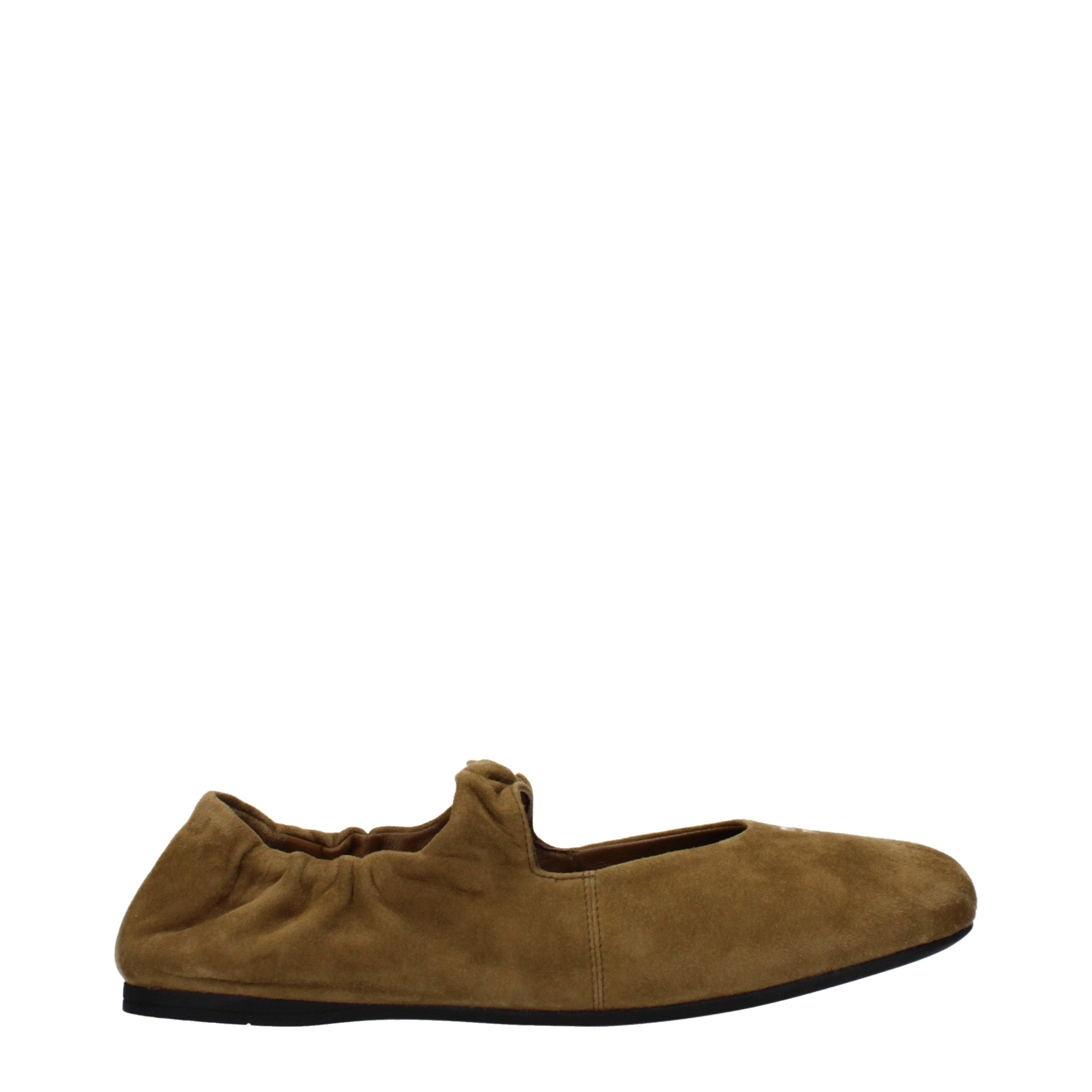 Green Leather Ballet Flats