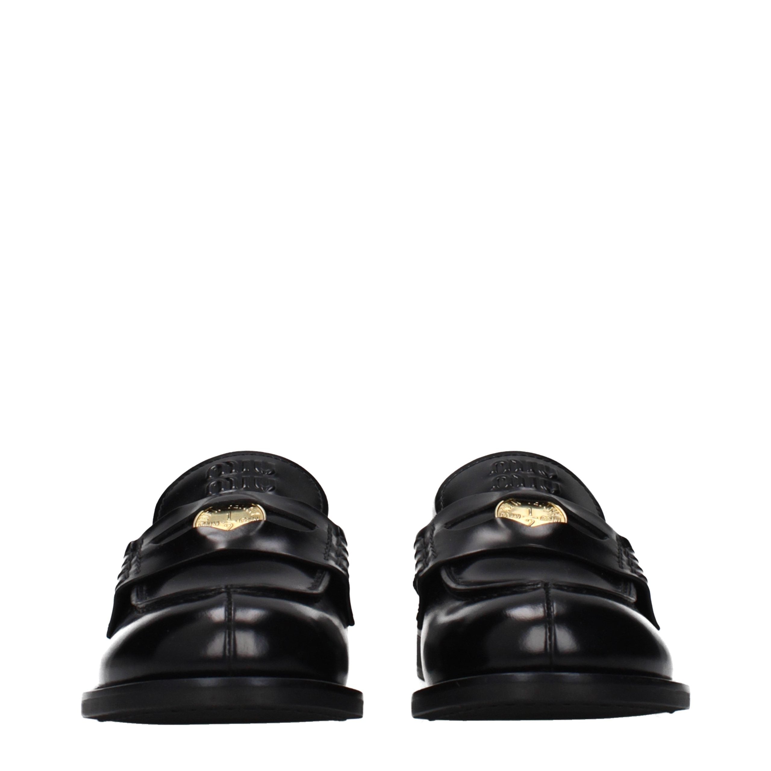 Black Leather Slip-On Loafers