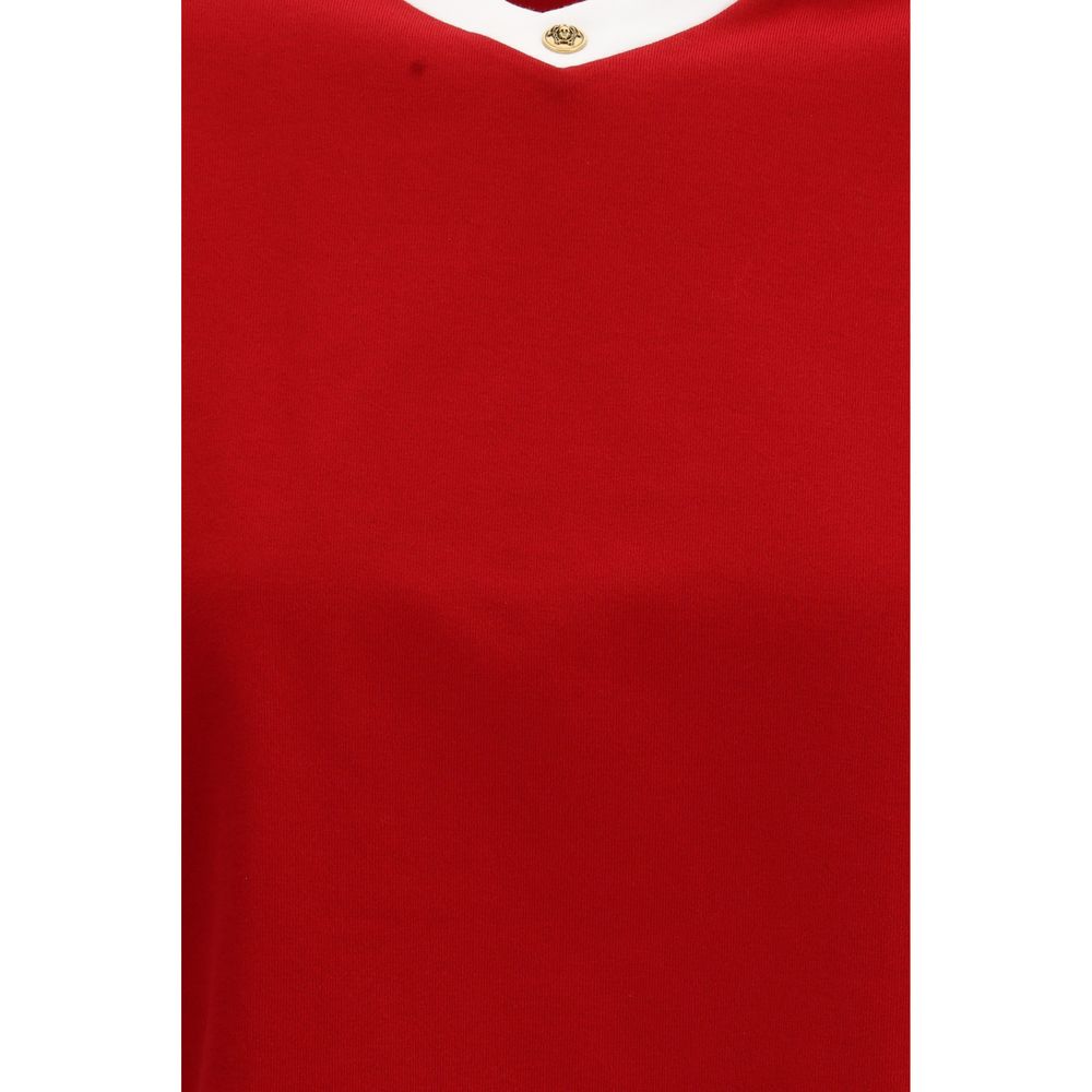 Versace — T-shirt rouge en jersey stretch de coton