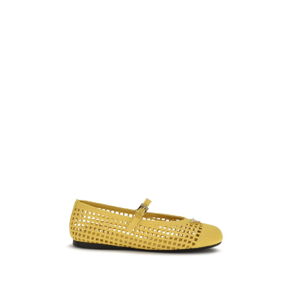 Prada – Ballerines crochet avec boucle logo