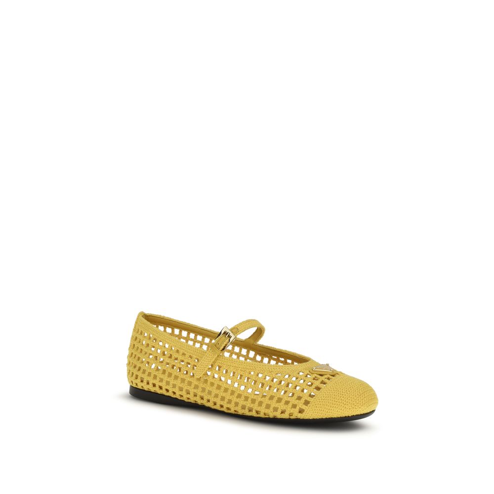 Prada – Ballerines crochet avec boucle logo