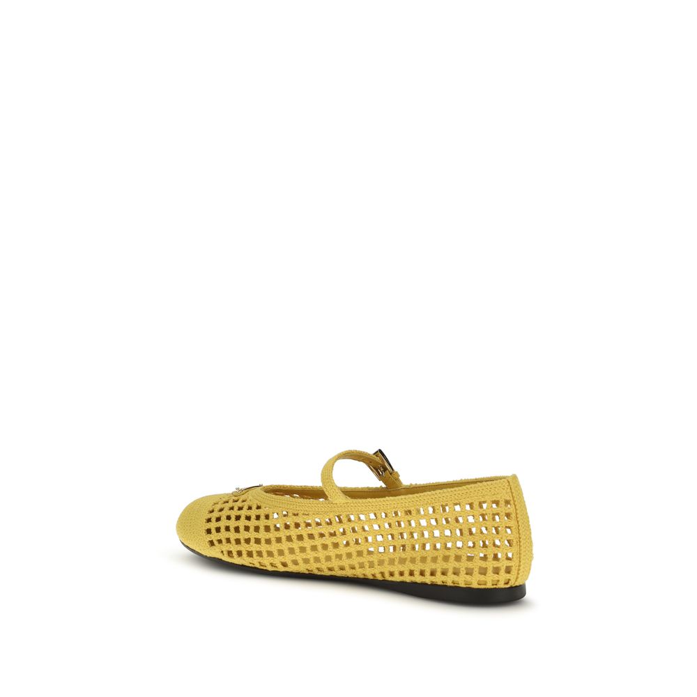 Prada – Ballerines crochet avec boucle logo
