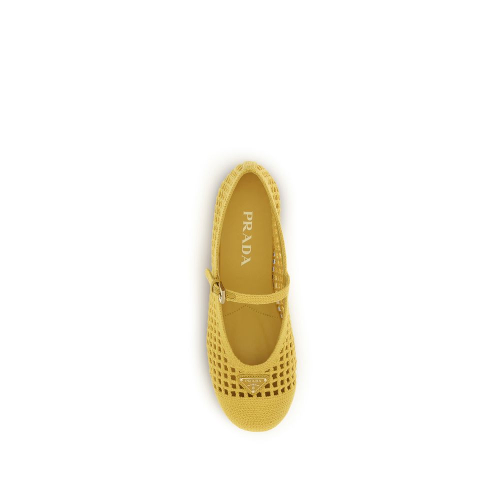 Prada – Ballerines crochet avec boucle logo