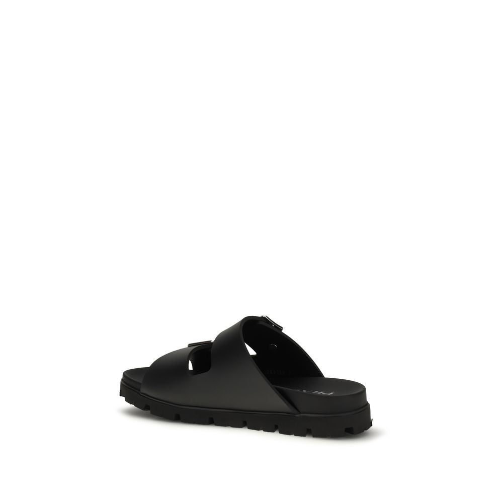 Black Calf Leather Bos Taurus Sandals