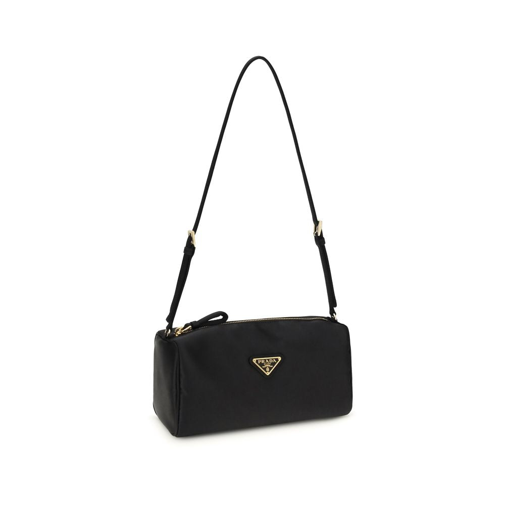Prada — Sac porté épaule en satin noir