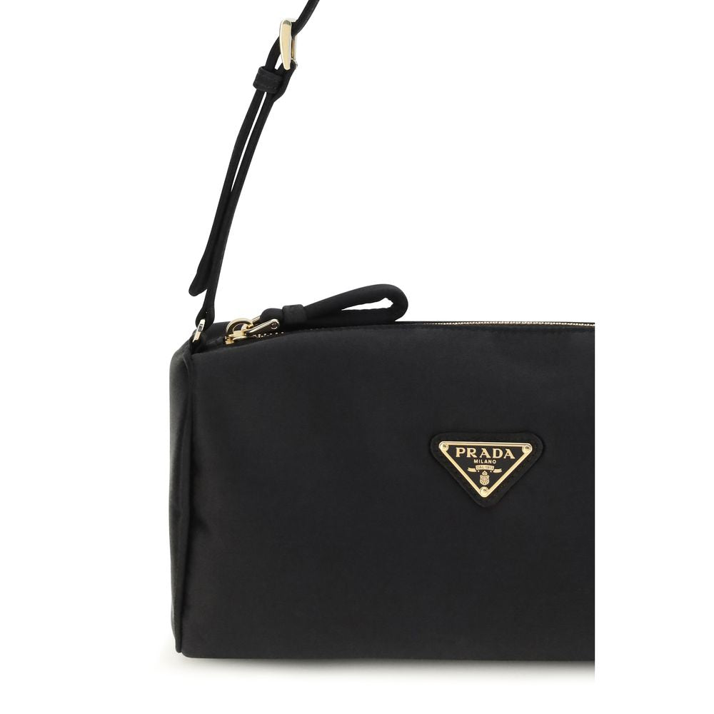 Prada — Sac porté épaule en satin noir
