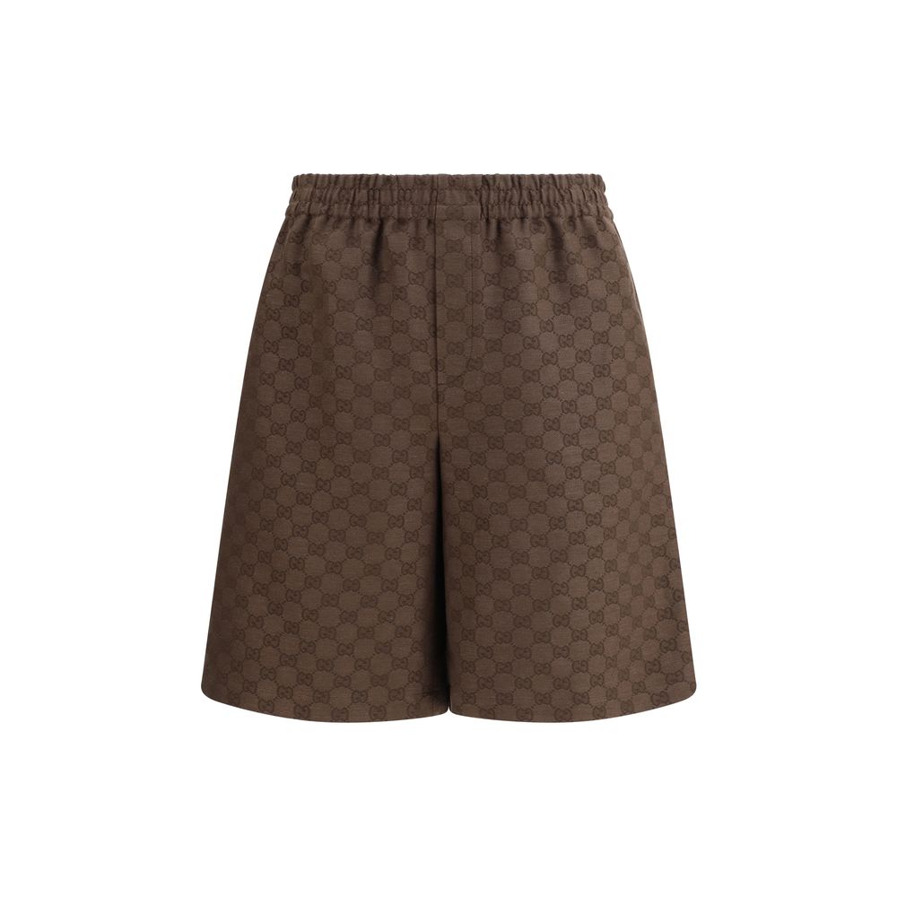 Gucci – Short en lin mélangé avec motif GG