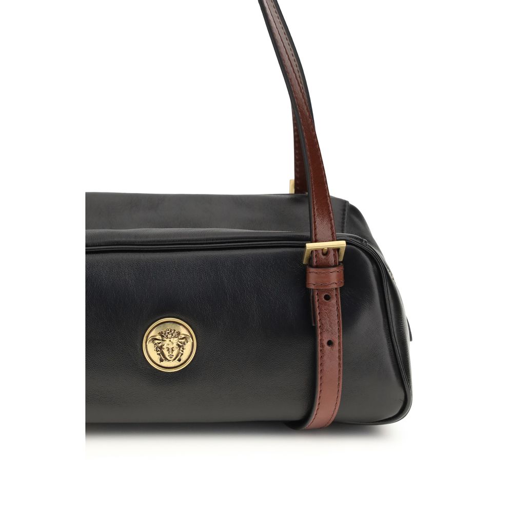 Versace – Sac porté épaule Emblème Bowling en cuir nappa