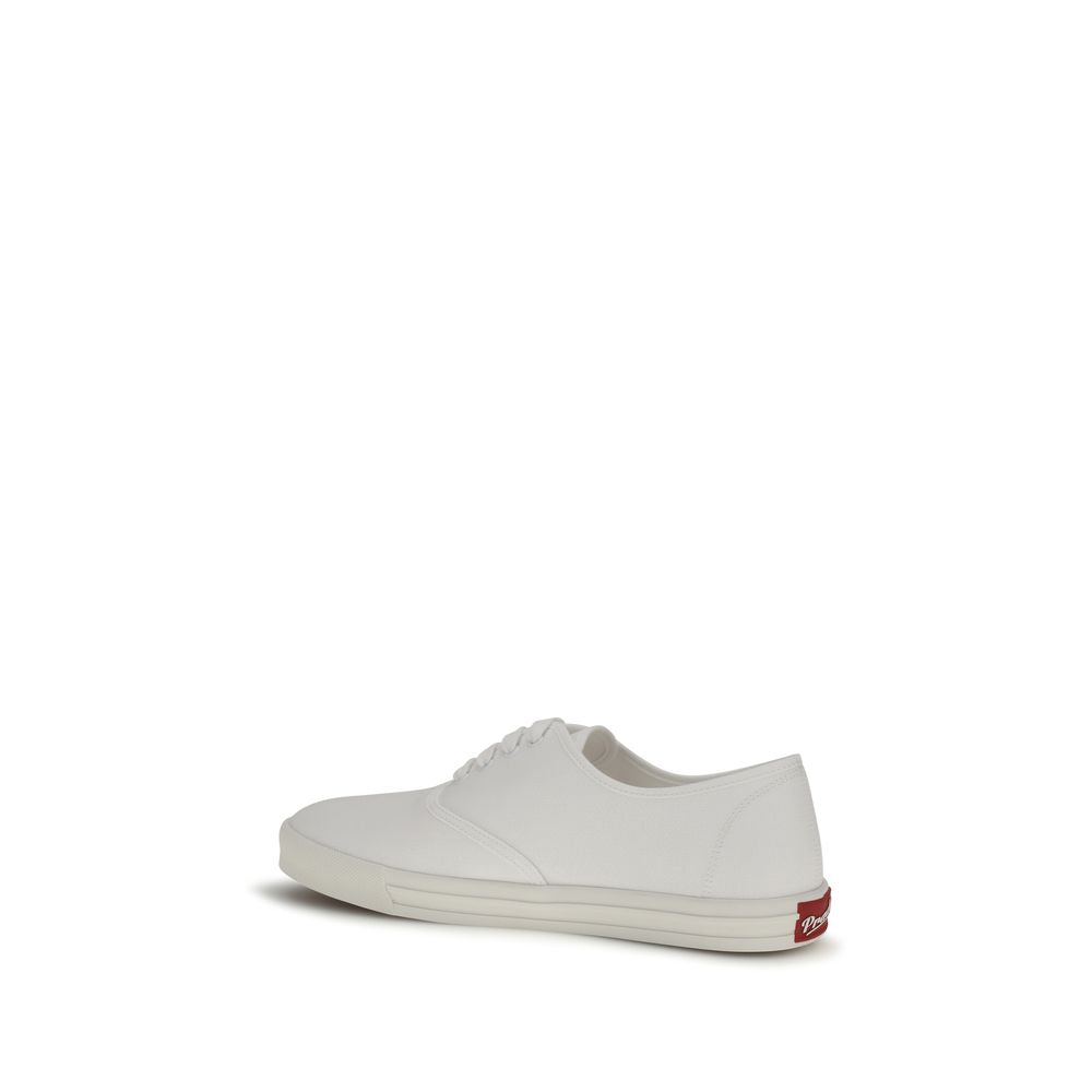 Prada — Sneakers basses en drill de coton blanc