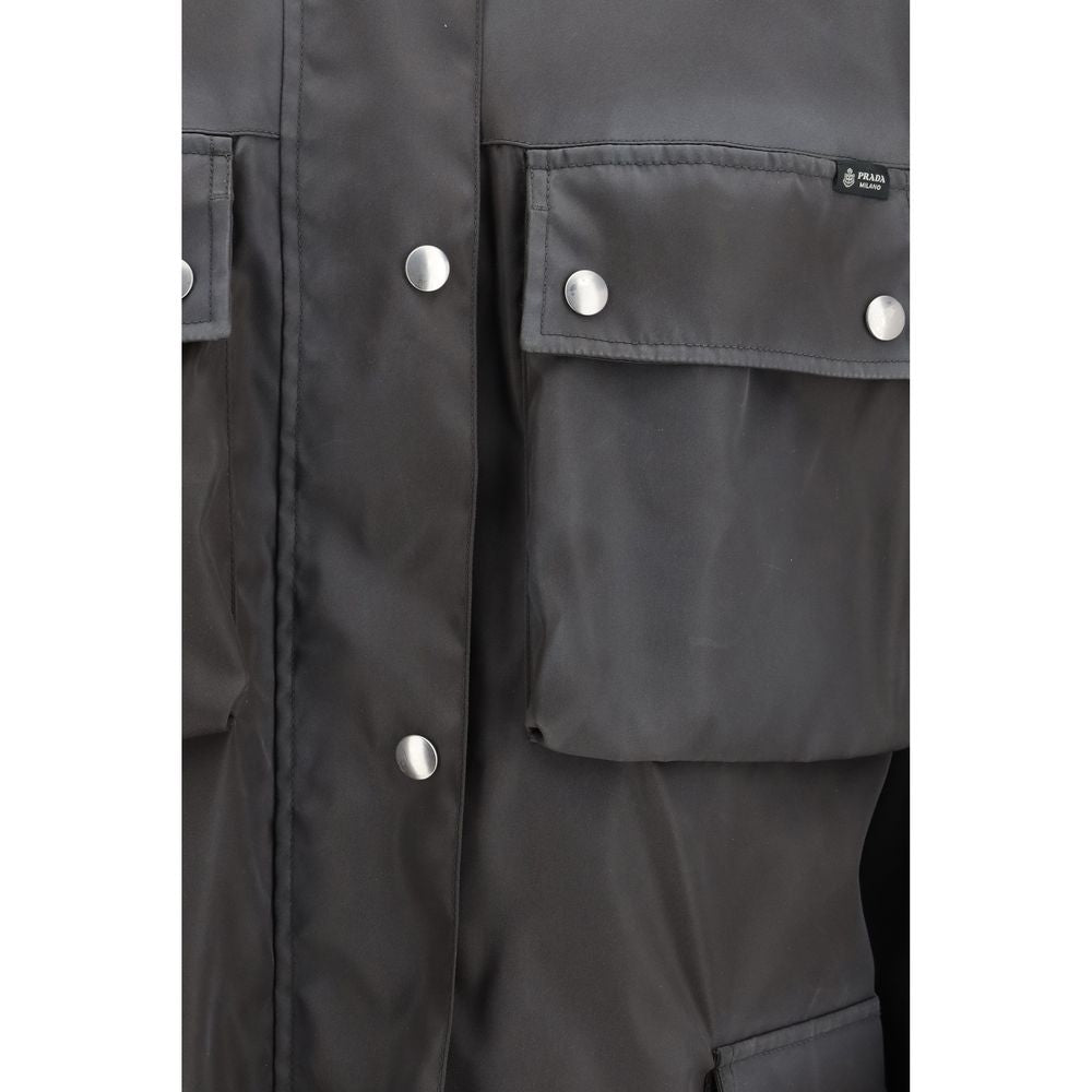 Prada — Veste en Re-Nylon gris à inspiration militaire