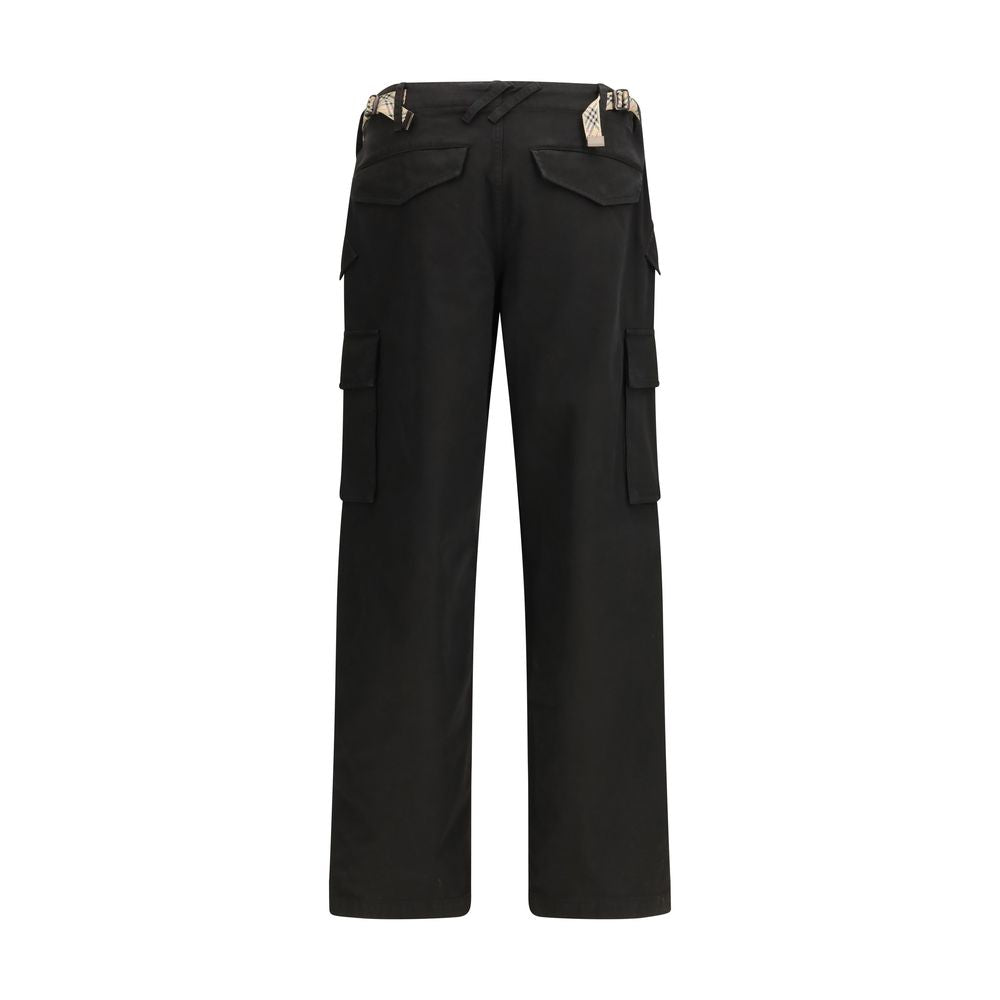 Burberry — Pantalon cargo noir en coton twill
