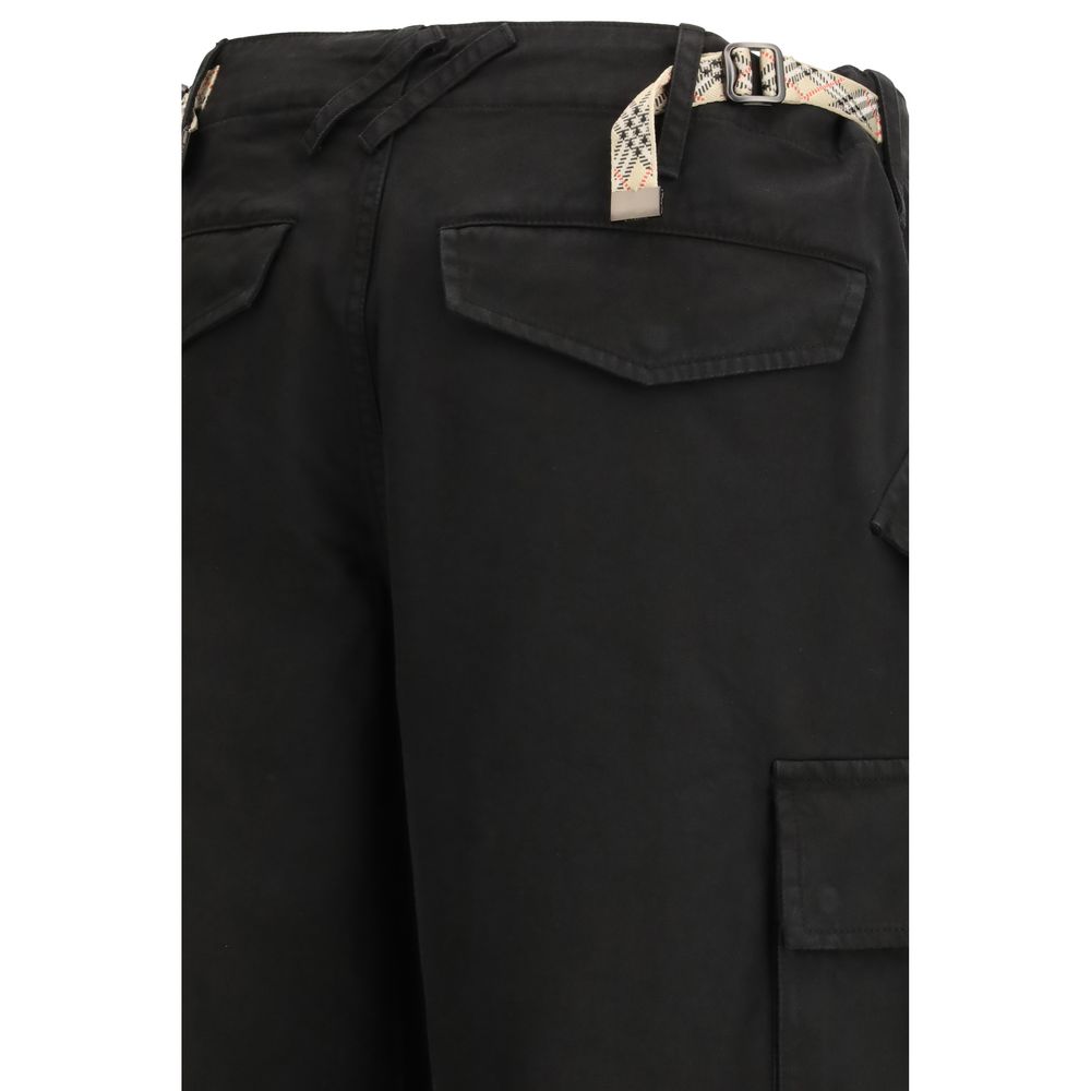 Burberry — Pantalon cargo noir en coton twill