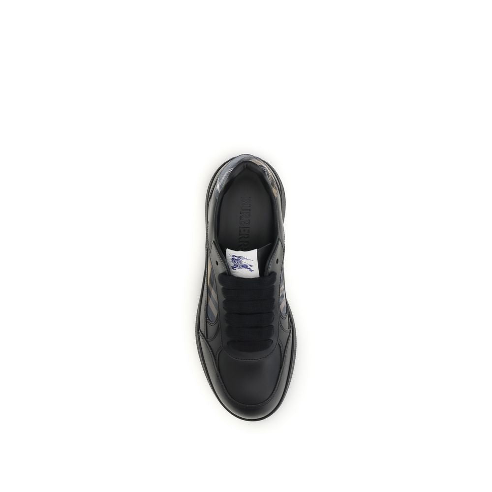 Burberry — Sneakers basses Terrace en cuir noir
