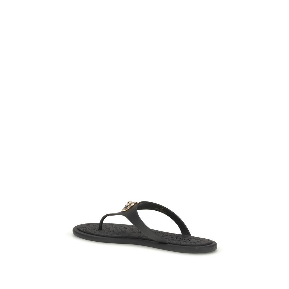 Versace – Sandales thong en caoutchouc avec Medusa