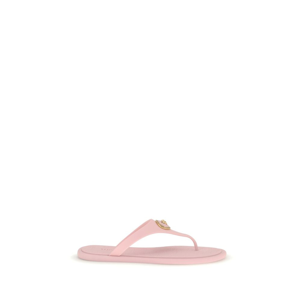 Versace – Sandales thong en caoutchouc avec Medusa