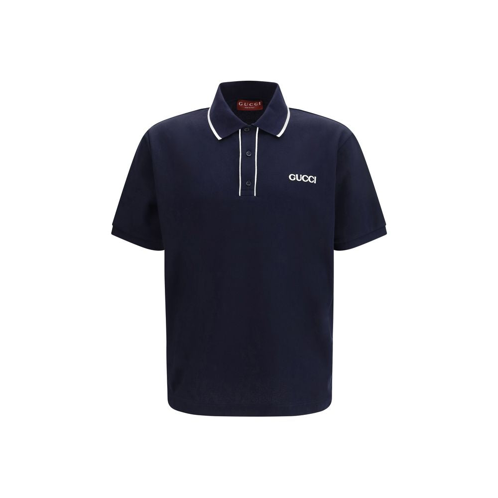 Gucci – Polo en piqué de coton stretch avec logo brodé