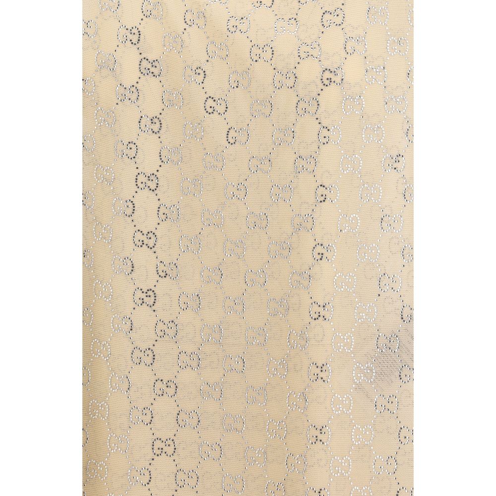Gucci — Top sans manches en soie multicolore à motif GG scintillant