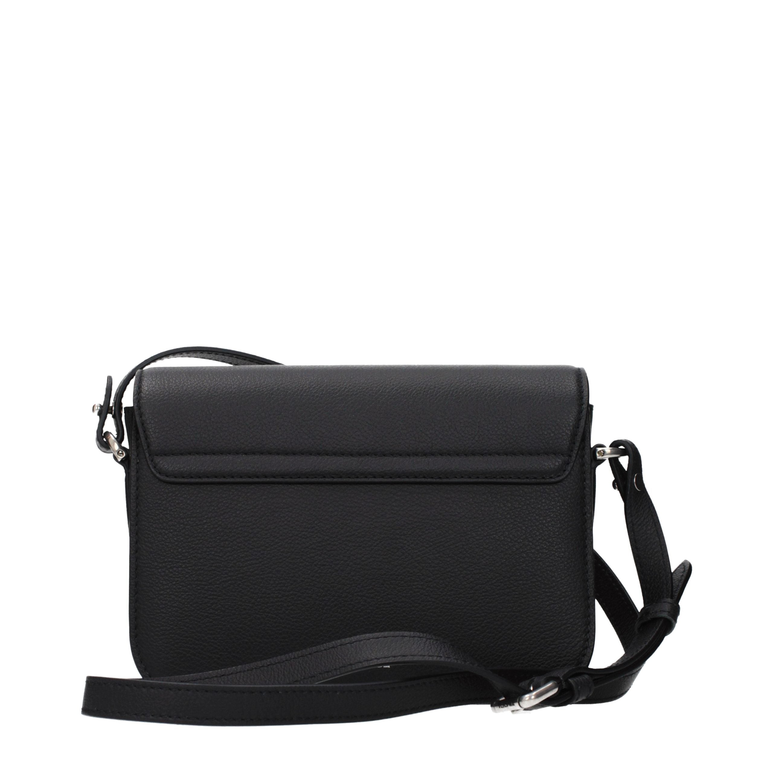 Versace – Sac crossbody en cuir noir avec détails signature