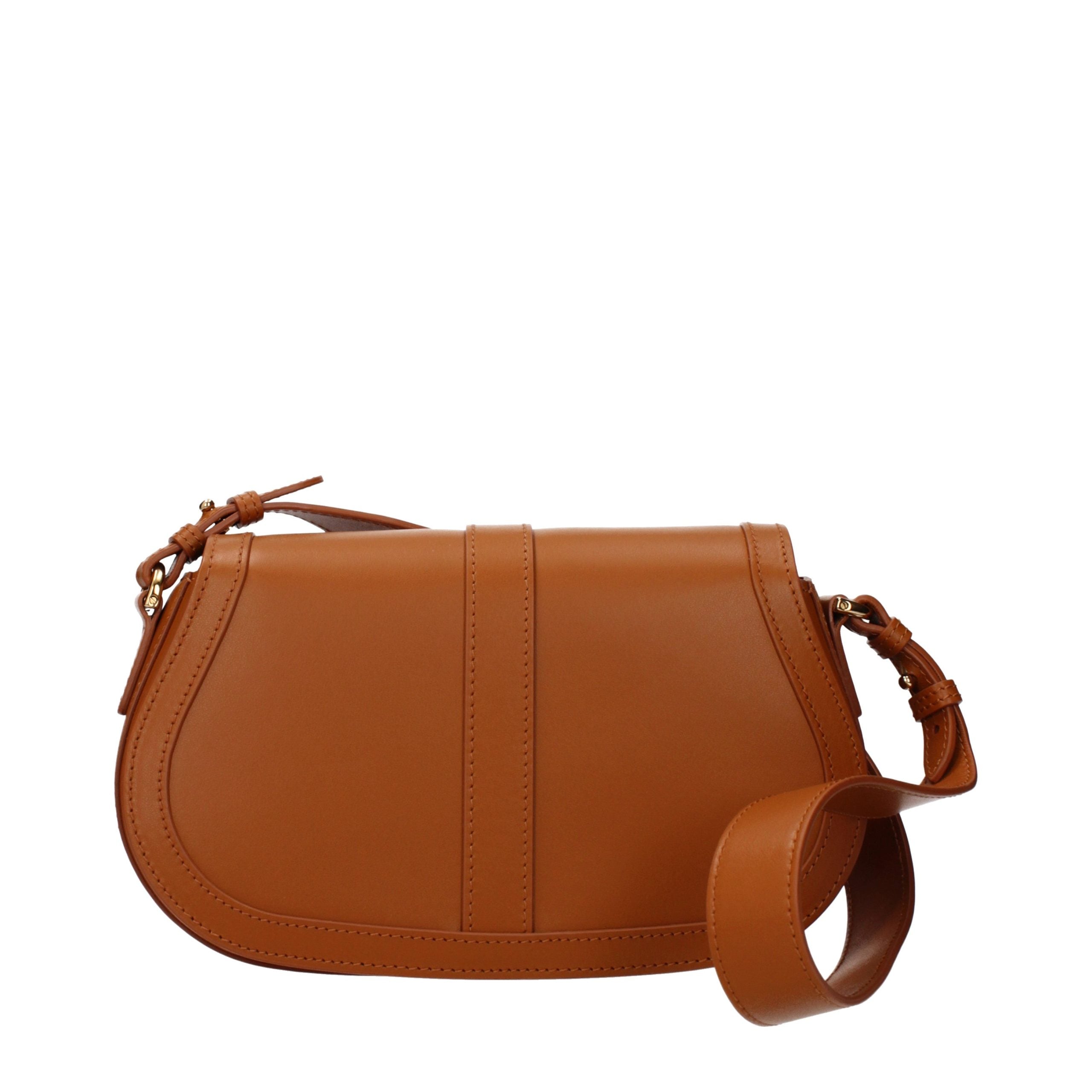 Versace – Sac porté épaule en cuir brun avec logo signature