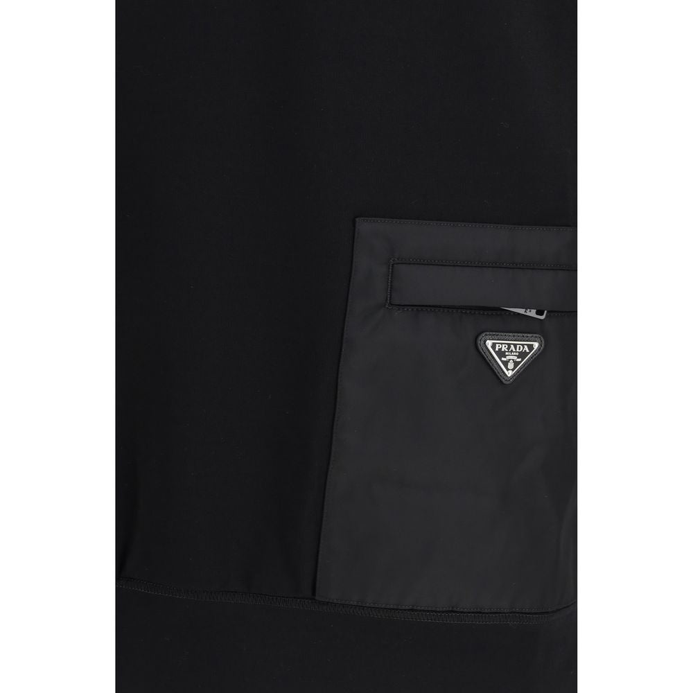 Prada – Sweatshirt en jersey stretch avec poche Re-Nylon