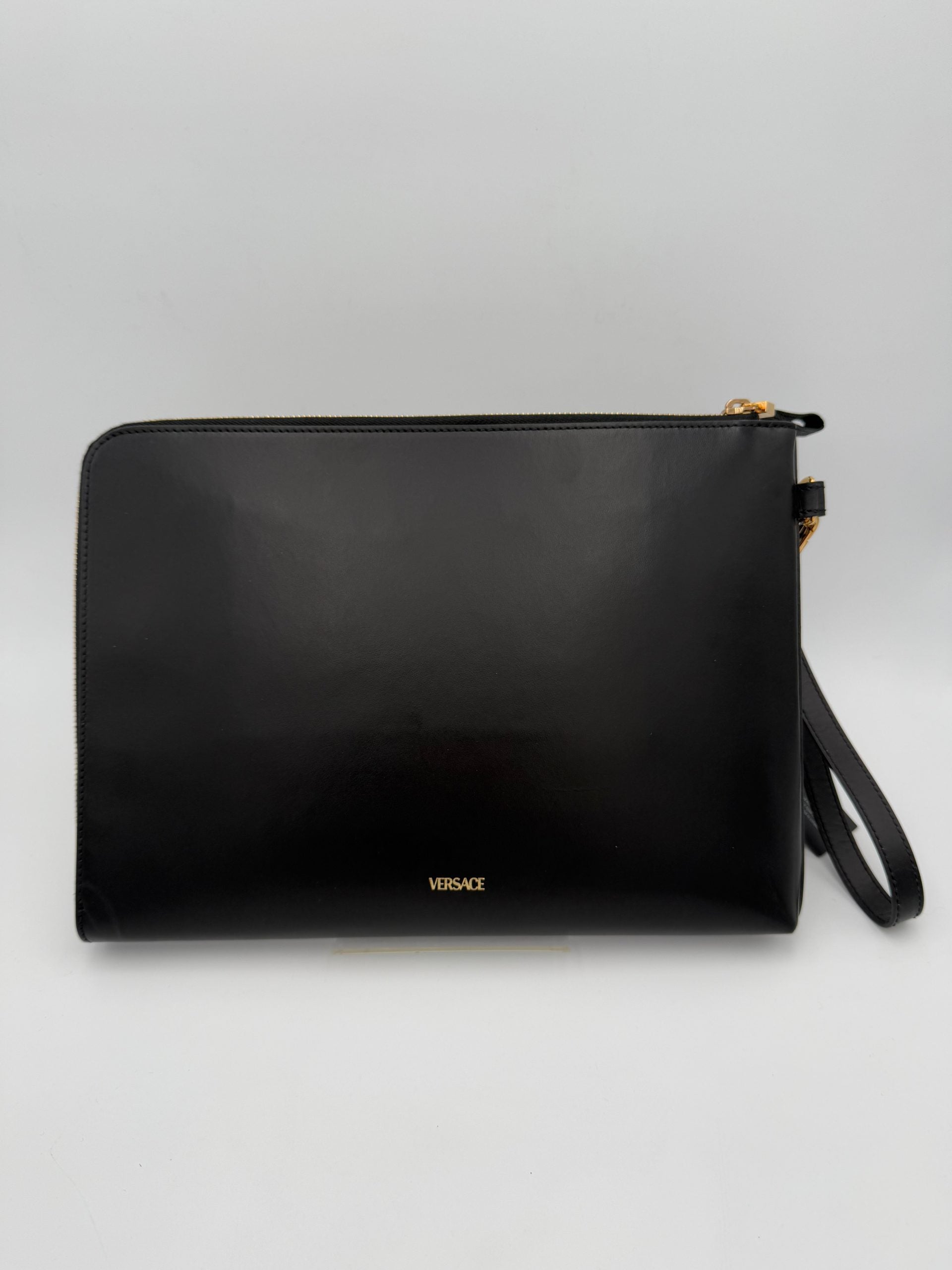 VERSACE LA MEDUSA Signature Leather Clutch