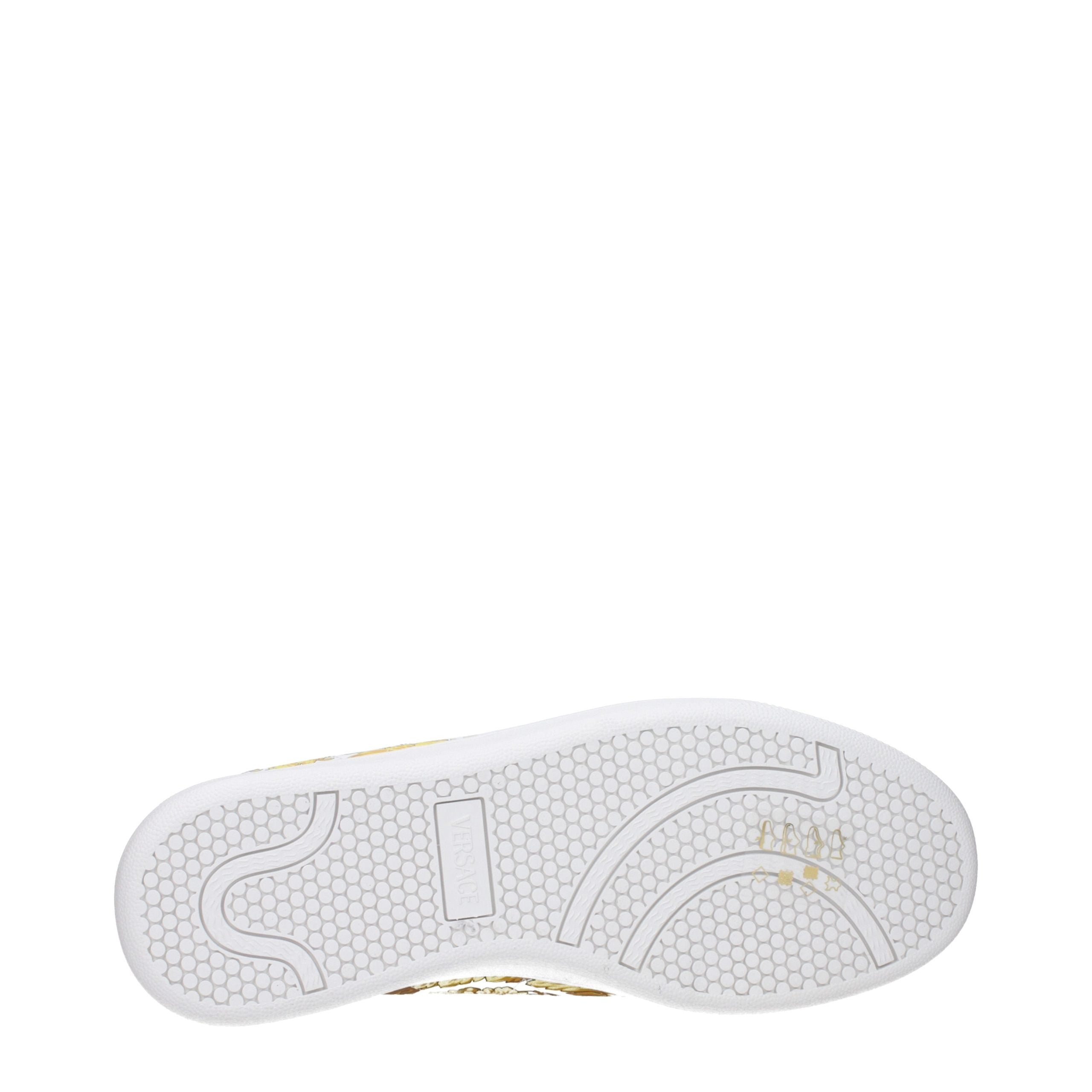 Versace – Sneakers en cuir blanc avec détails signature