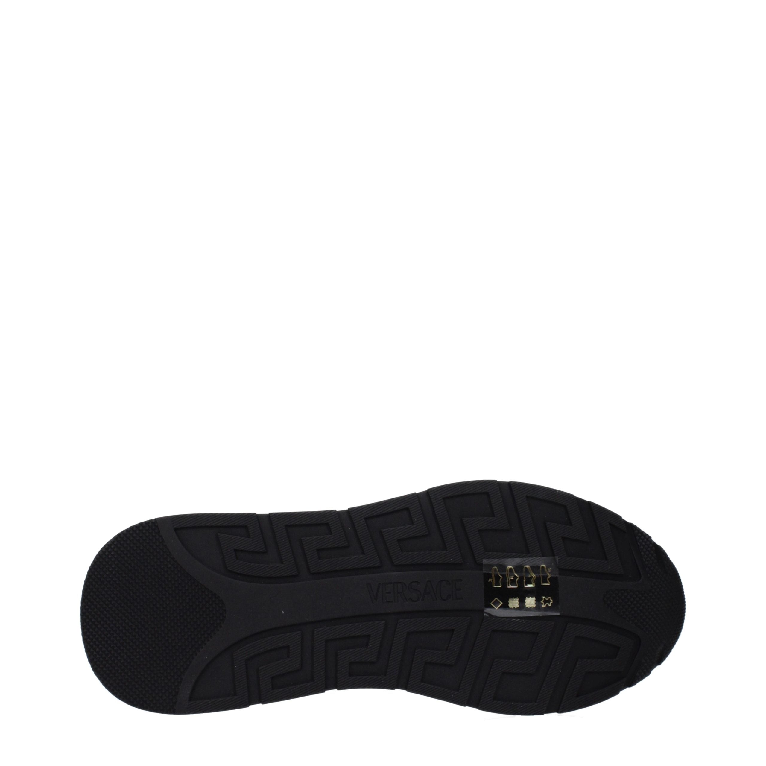 Versace – Sneakers en cuir blanc avec logos signature
