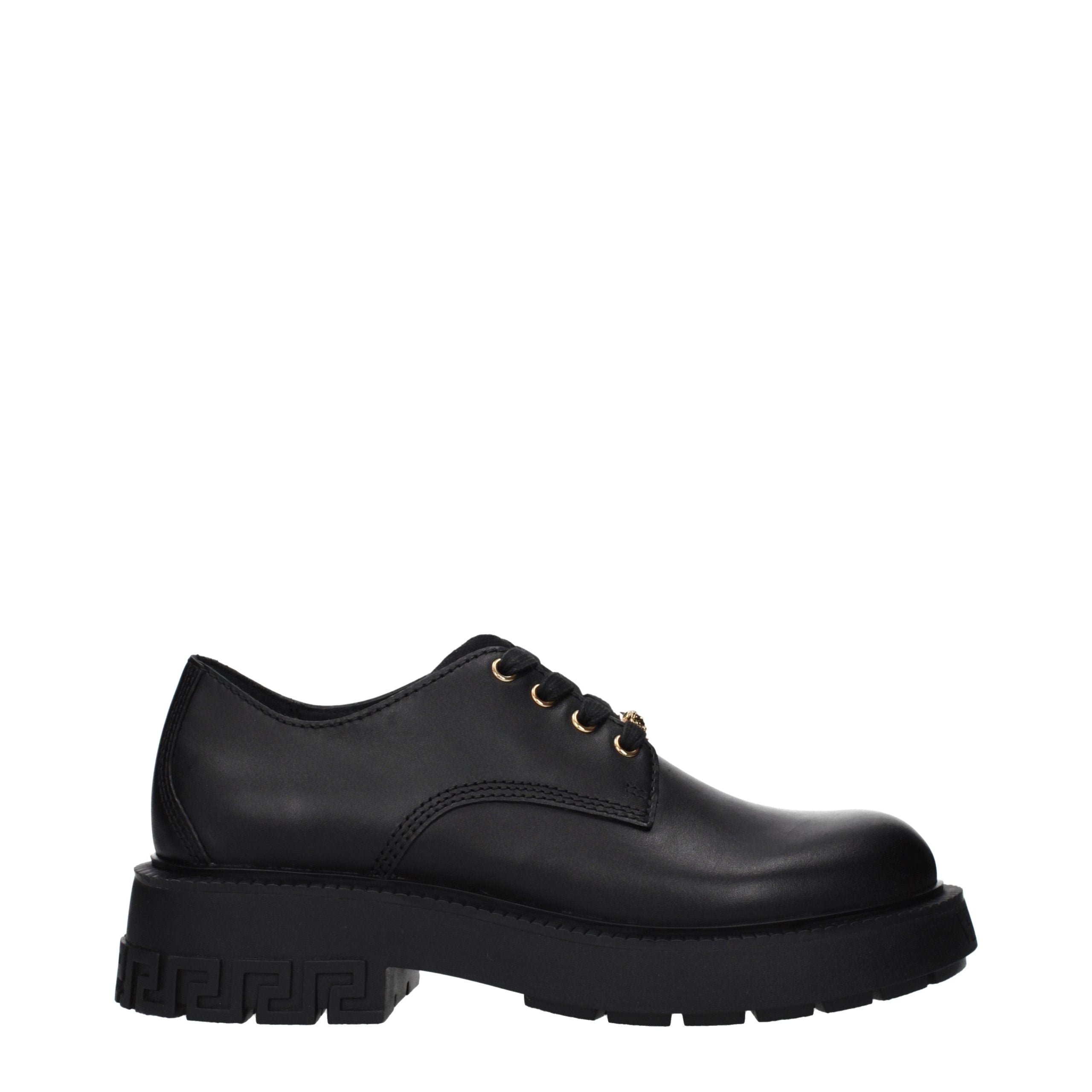 Versace – Chaussures lace-up et monkstrap en cuir noir