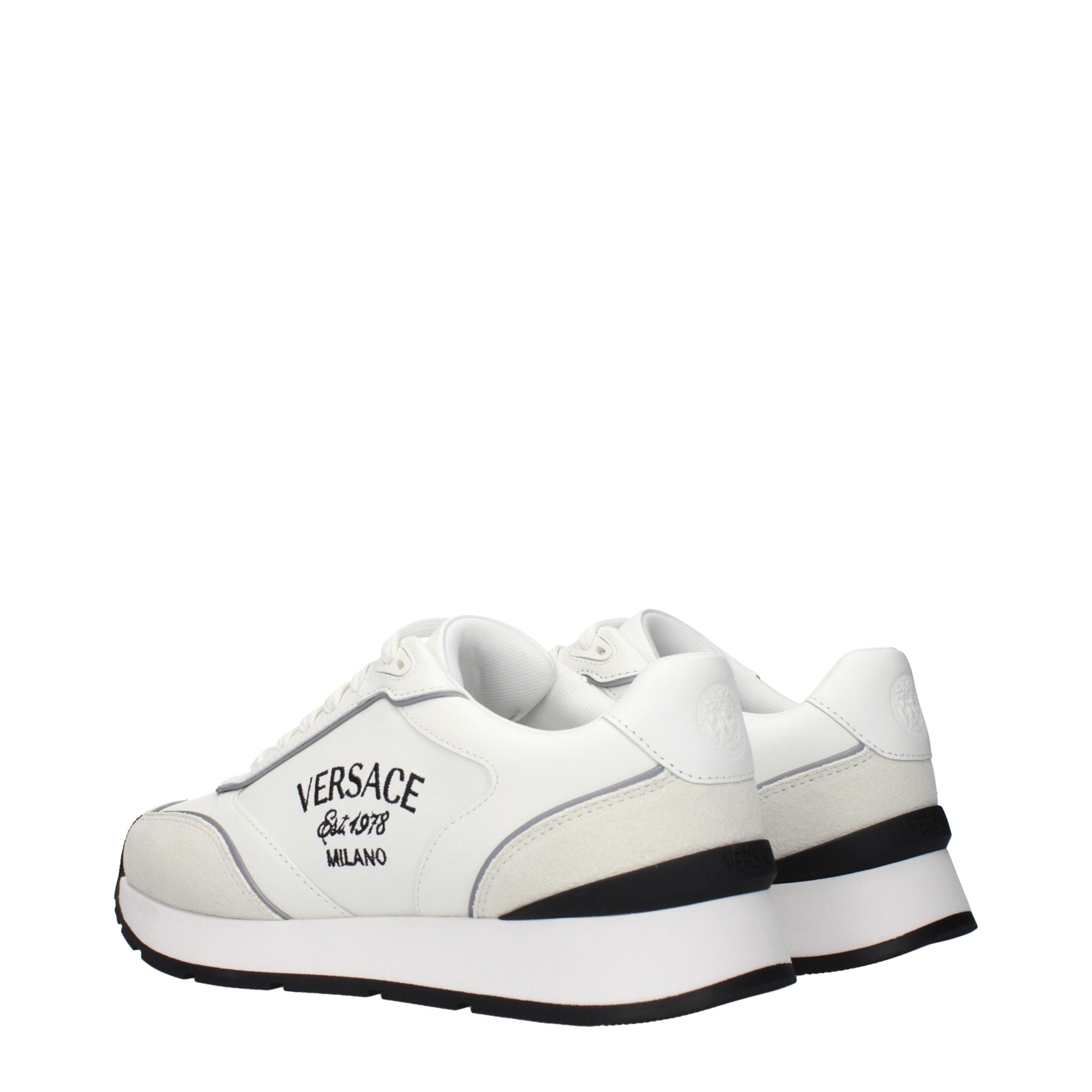Versace – Sneakers en cuir noir avec logos signature