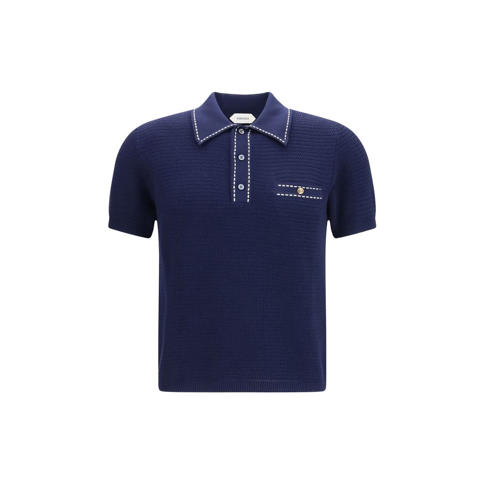 Versace – Polo en coton avec détails Medusa