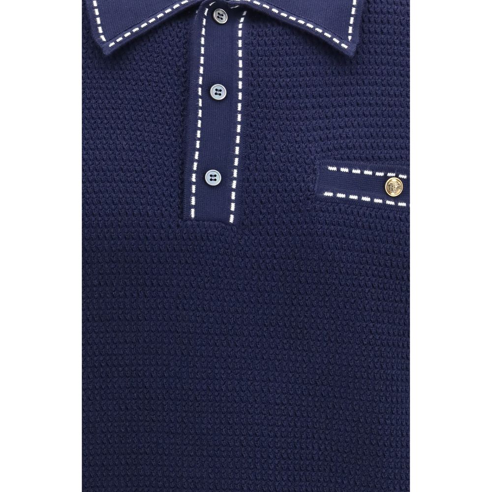Versace – Polo en coton avec détails Medusa