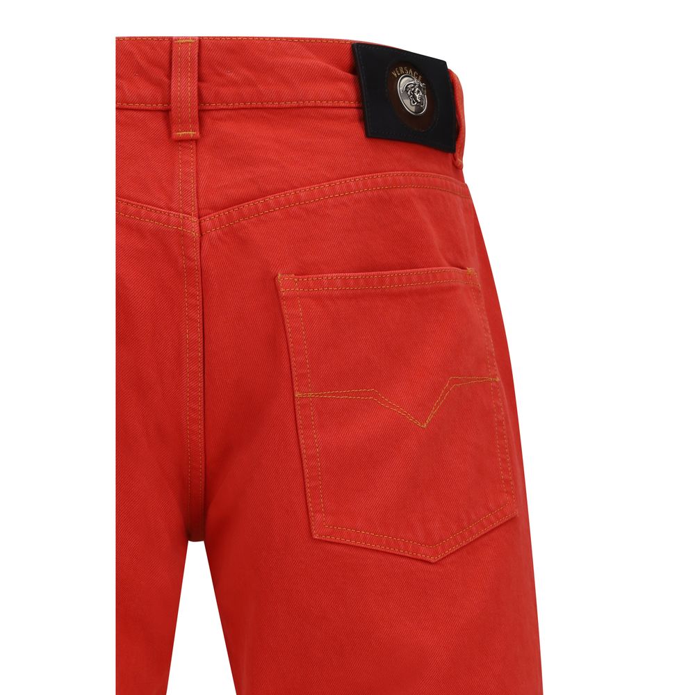 Versace – Jean straight-leg en denim de coton coloré