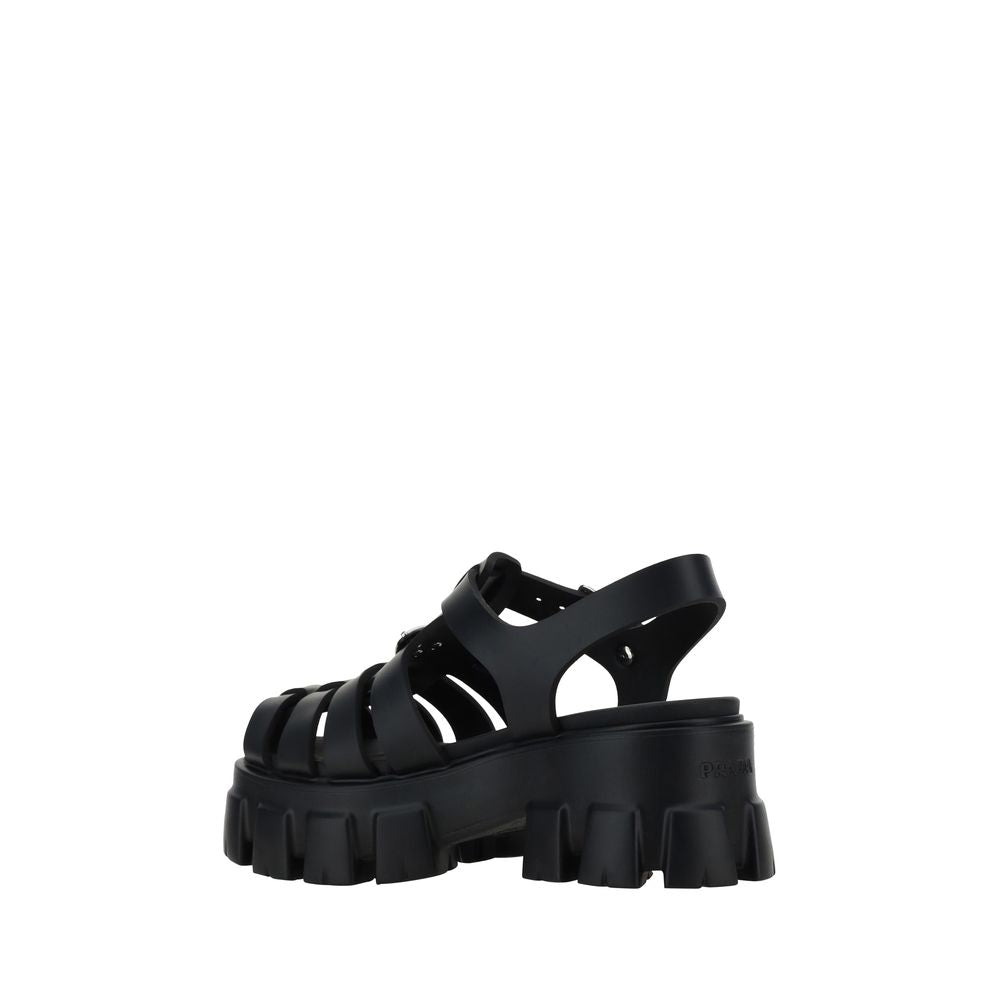 Prada – Sandales oversize à plateforme avec logo triangle
