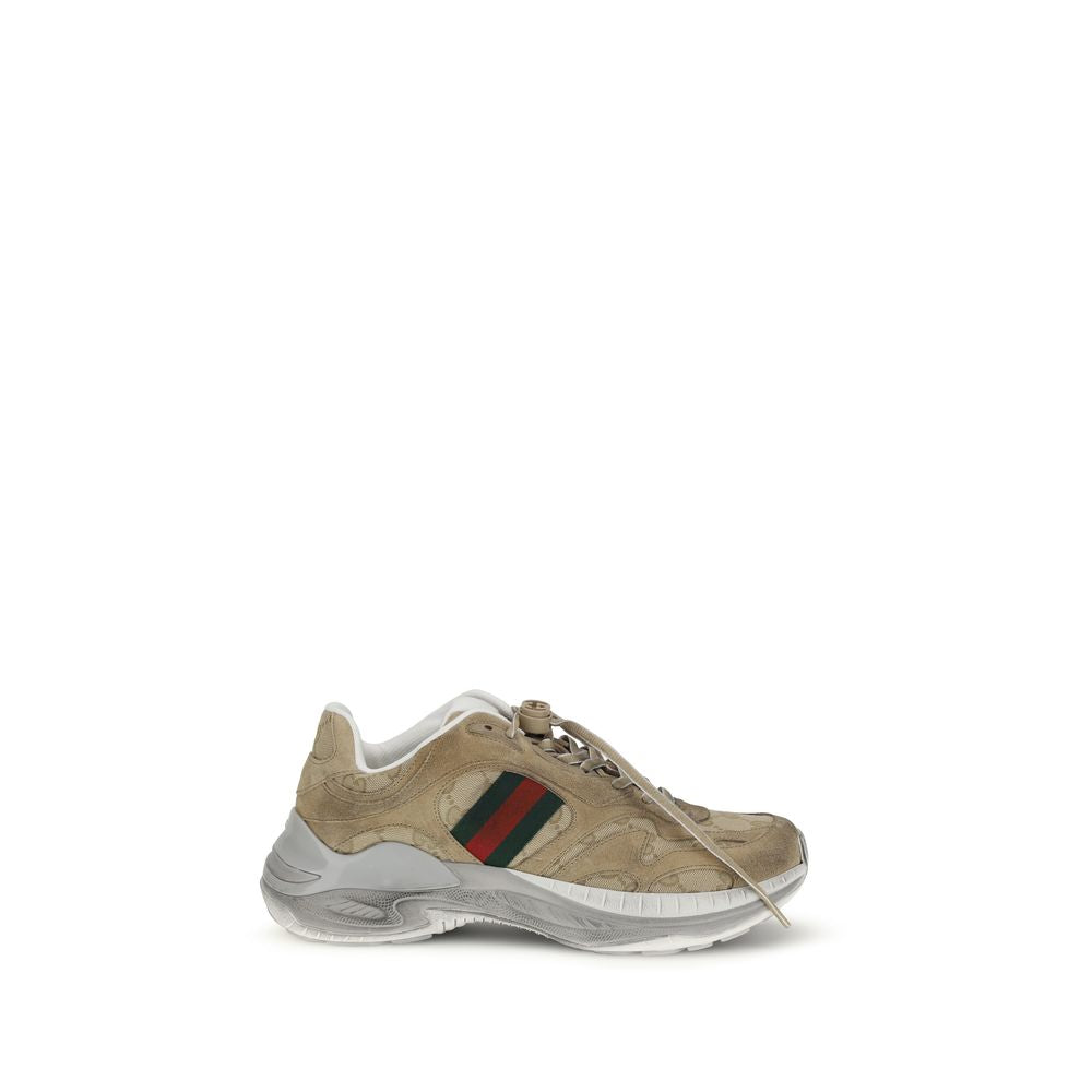 Gucci – Sneakers 2.0 en suède effet vieilli et toile GG