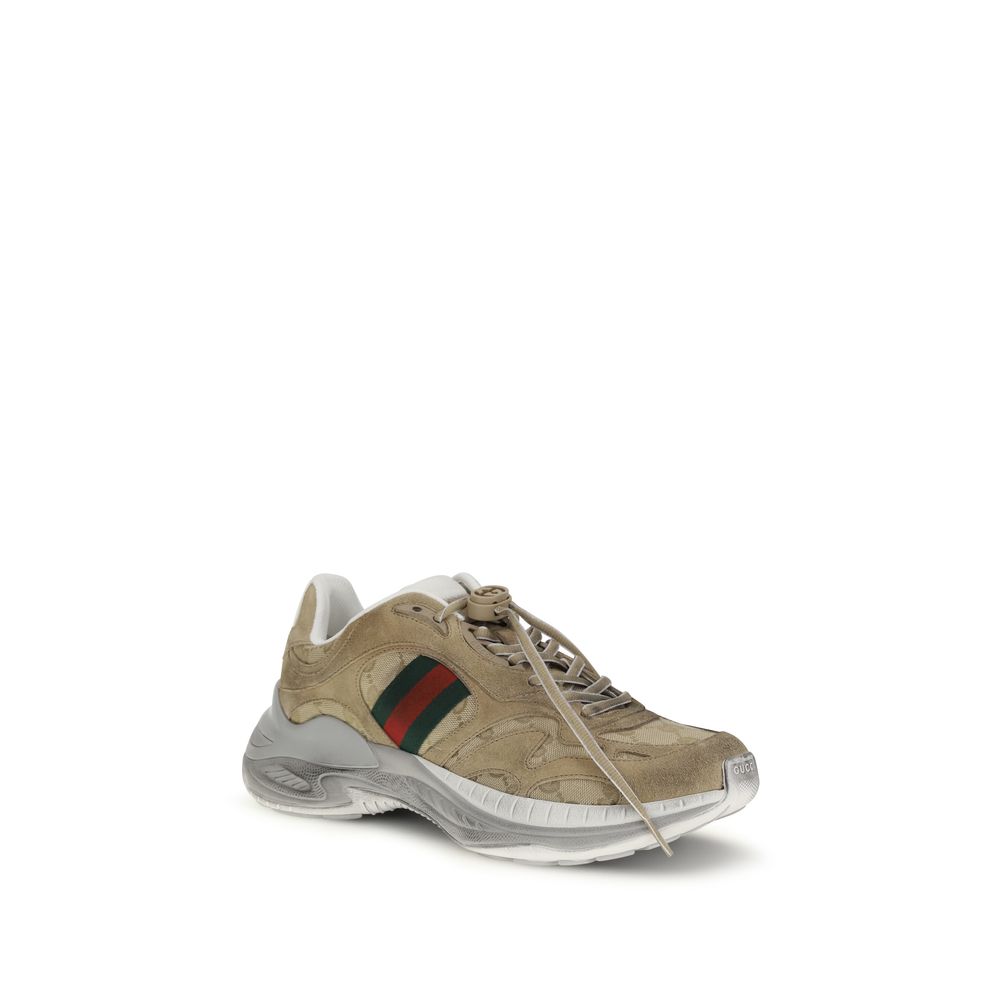 Gucci – Sneakers 2.0 en suède effet vieilli et toile GG