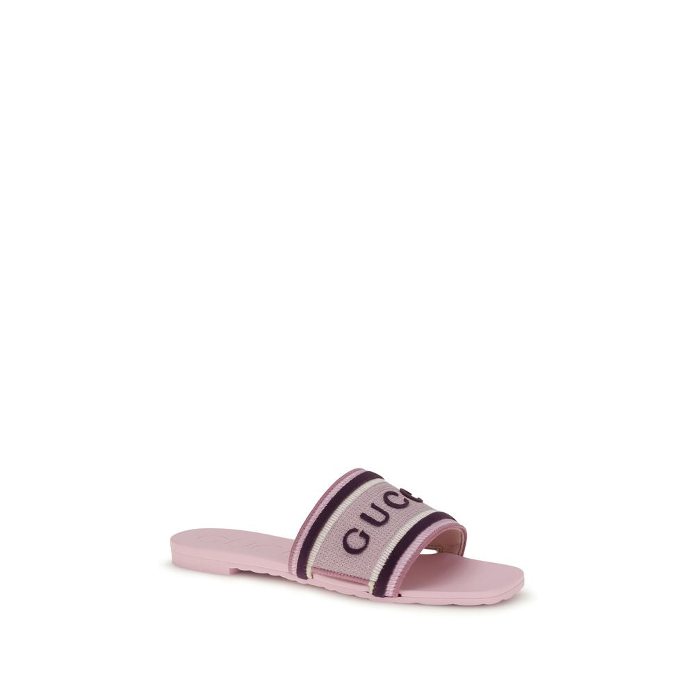 Gucci – Sandales slide en caoutchouc avec logo brodé
